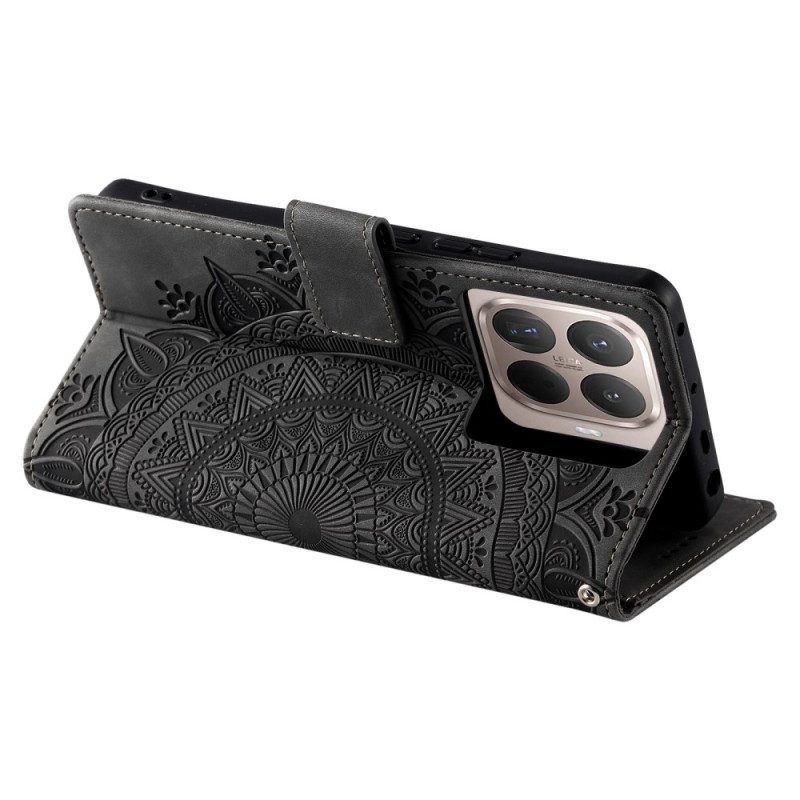 Kotelot Xiaomi 15t Pro Mandala-mokkanahkajäljitelmä