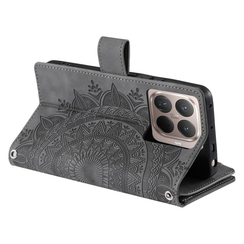 Kotelot Xiaomi 15t Pro Mandala-mokkanahkajäljitelmälompakko