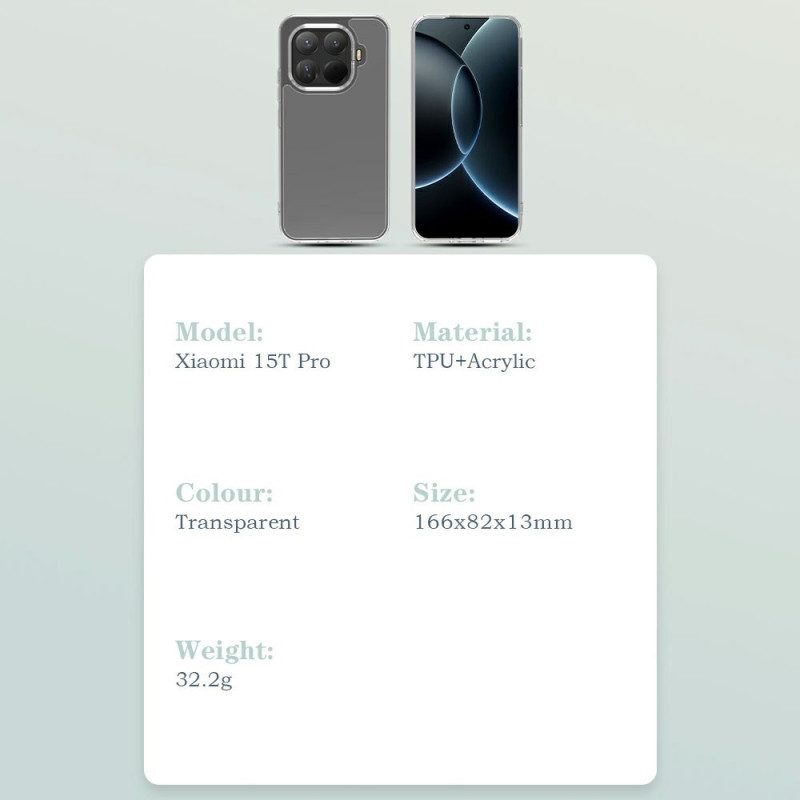 Kuori Xiaomi 15t Pro Läpinäkyvä Sisällysluettelosarja