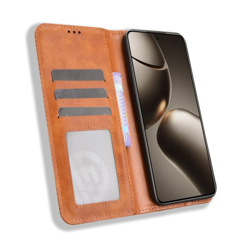 Nahkakotelo Xiaomi 15t Pro Puhelinkuoret Vintage-reunus