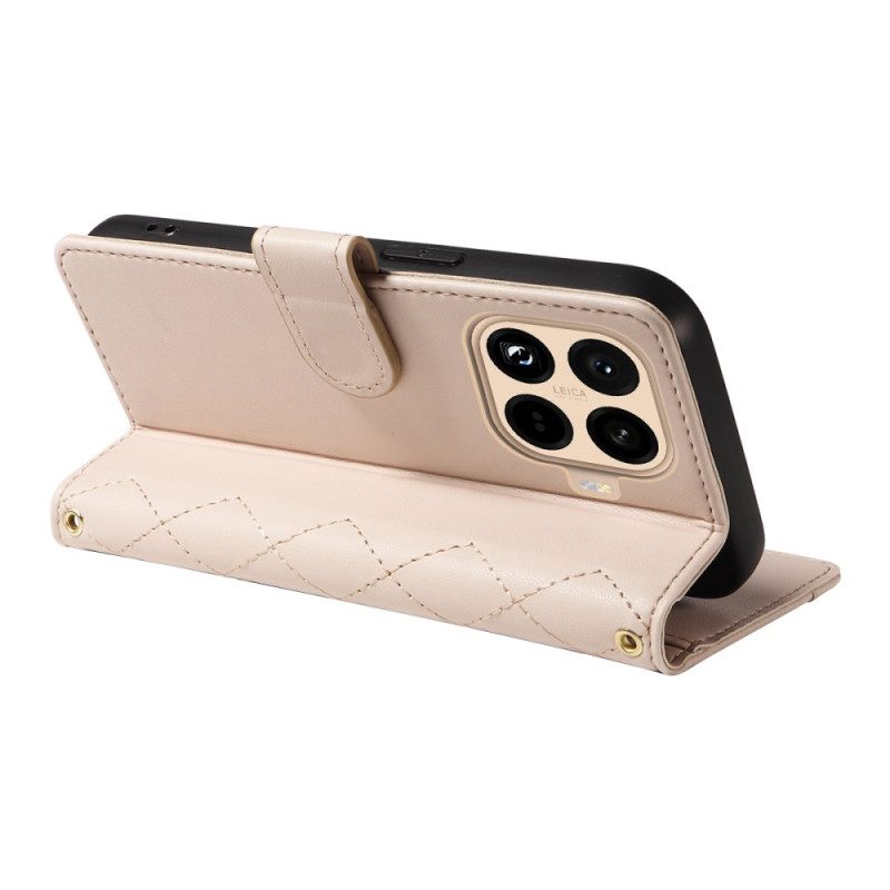 Nahkakotelo Xiaomi 15t Pro Tikattu Hihna Ja Olkahihna