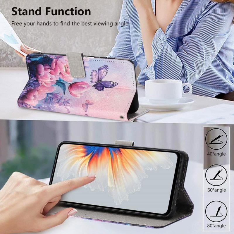 Nahkakotelo Xiaomi 15t Pro Tulppaanit Ja Perhoset