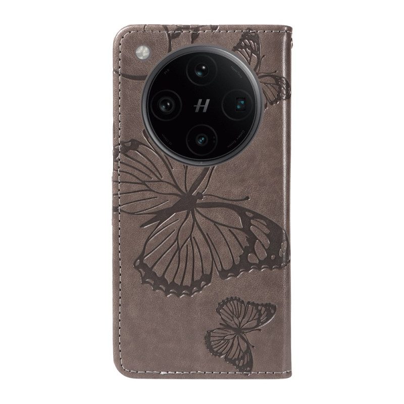 Nahkakotelo Oppo Find X8 Pro Jättiläisperhoset