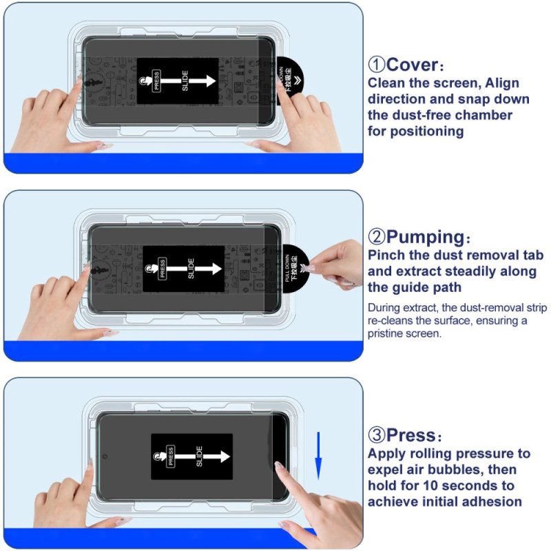 Karkaistusta Lasista Valmistettu Näytönsuoja Vivo X300 Prolle Asennuskehyksellä (sormenjälkitunnistus)