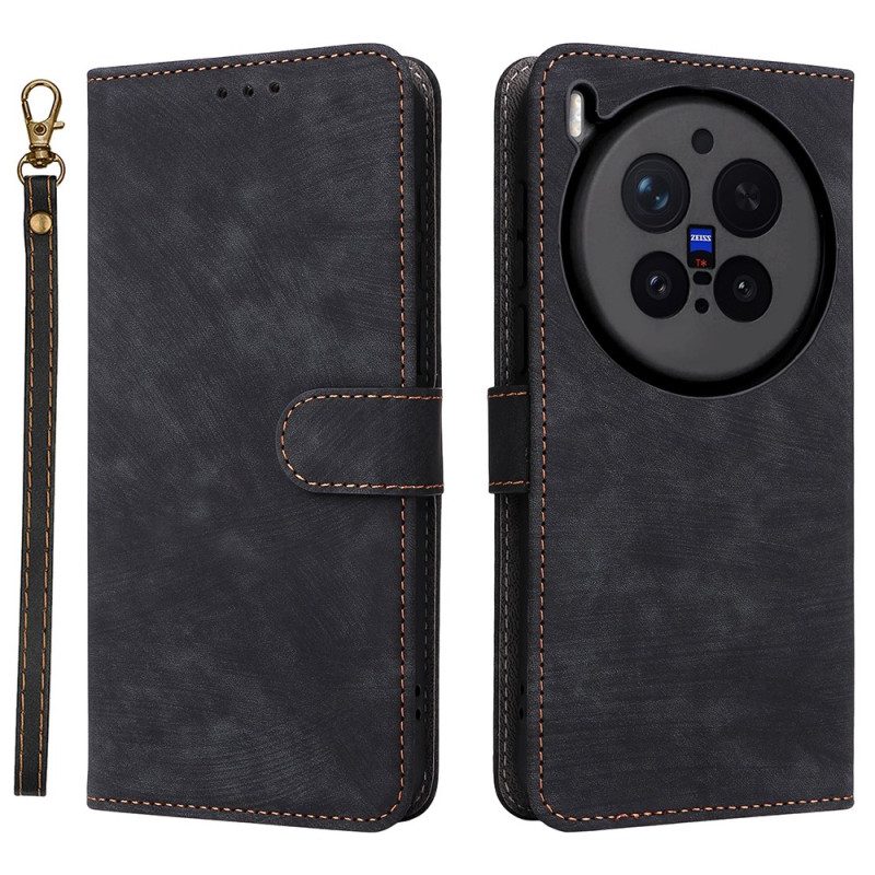 Kotelot Vivo X300 Pro Rfid-suojattu Nahkaefekti