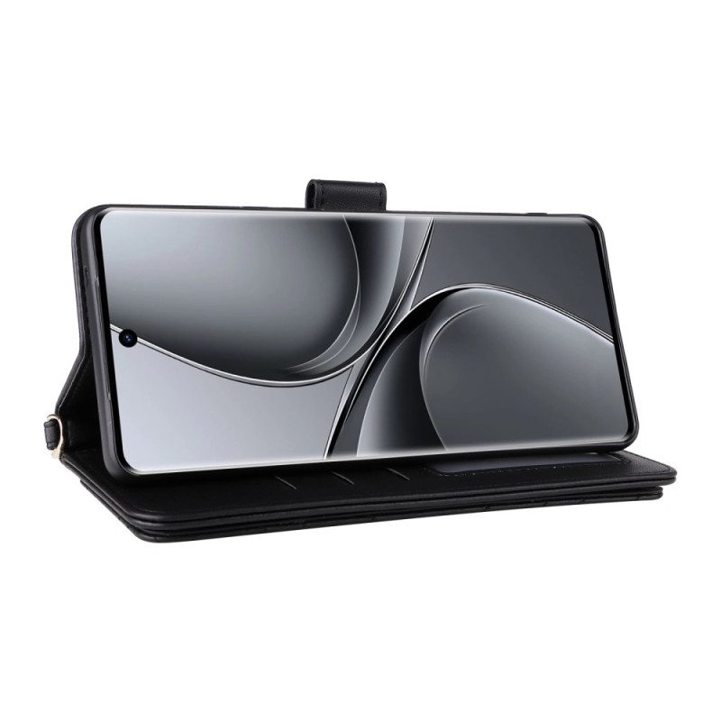 Nahkakotelo Vivo V40 5g Tikattu Hihnalla Ja Olkahihnalla