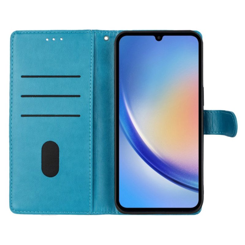 Kotelot Samsung Galaxy S26 Plus Puhelinkuoret Kukkakuvioinen Perhoskuvio Ja Kaulanauha