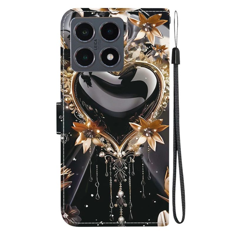 Kotelot Xiaomi 15t Musta Ja Kultainen Sydän