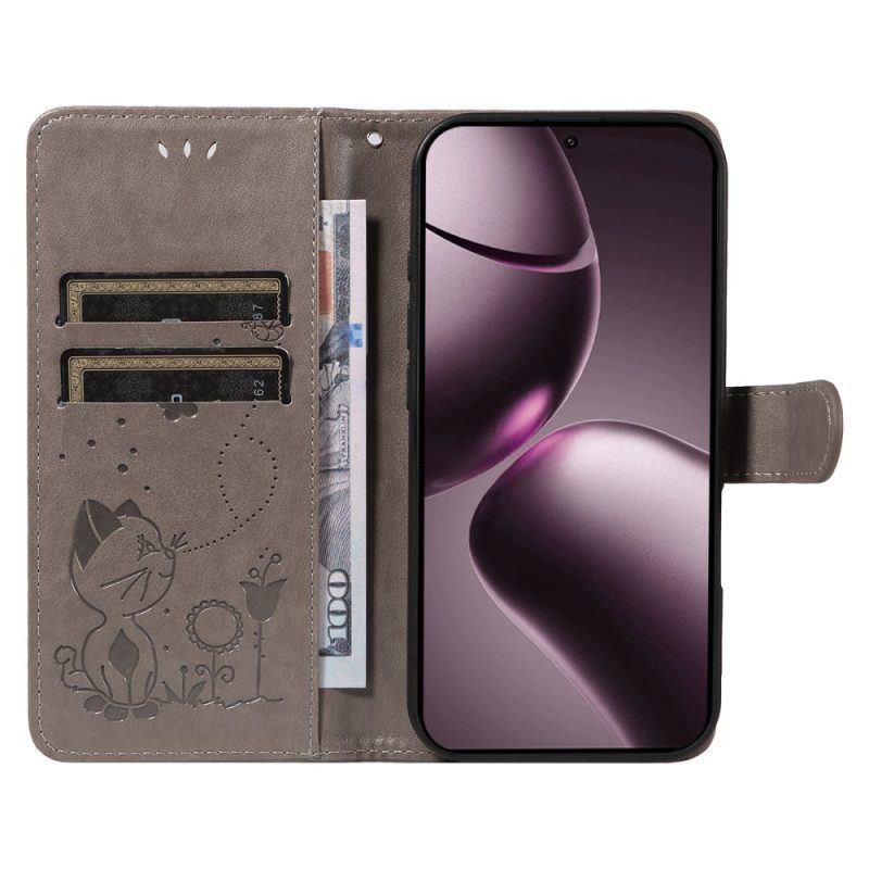 Nahkakotelo Xiaomi 15t Kissa Ja Mehiläinen