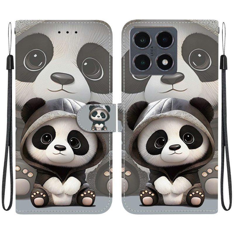 Nahkakotelo Xiaomi 15t Söpö Panda