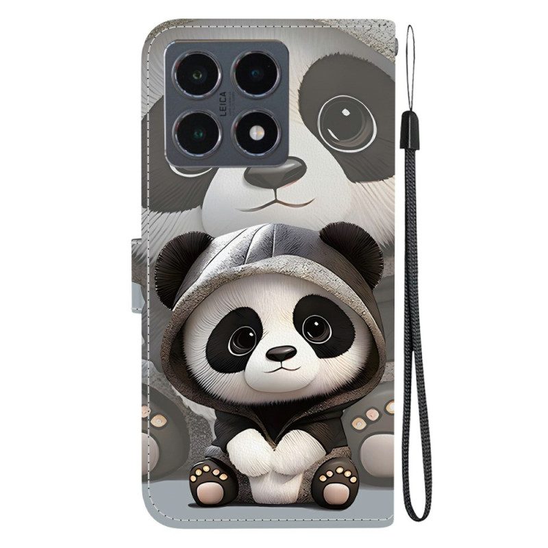 Nahkakotelo Xiaomi 15t Söpö Panda