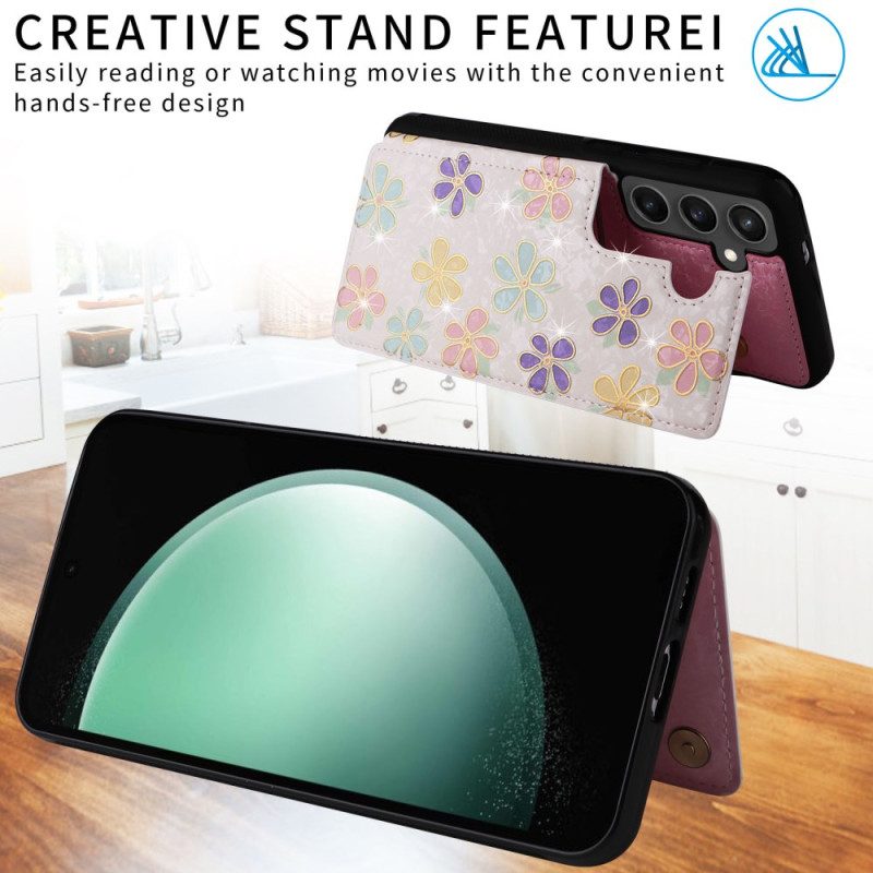 Case Samsung Galaxy S25 Fe Puhelinkuoret Kukkakuvioinen Korttikotelo