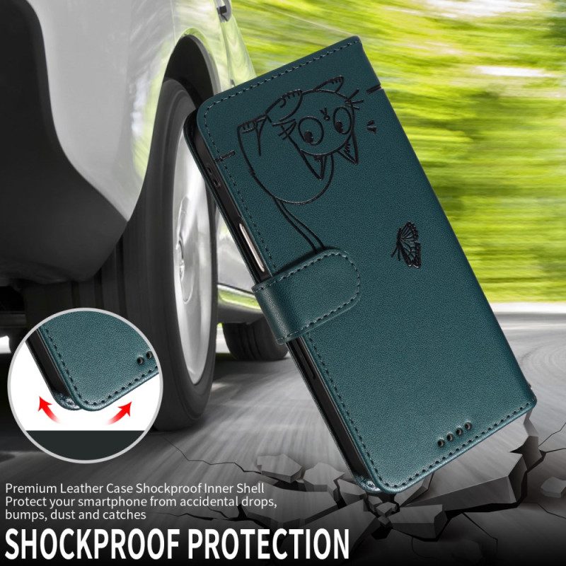 Kotelot Samsung Galaxy S25 Fe Puhelinkuoret Kissakuvio Hihnalla