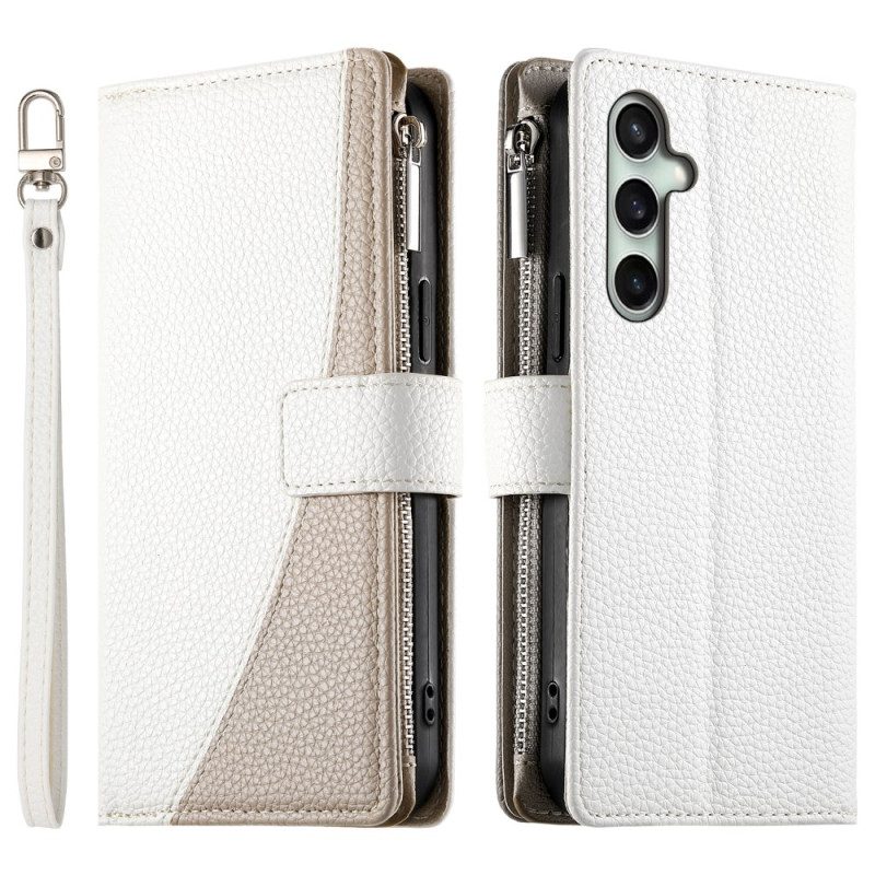 Kotelot Samsung Galaxy S25 Fe Puhelinkuoret Nahkainen Vetoketjullinen Lompakko Hihnoilla