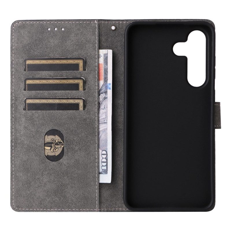 Kotelot Samsung Galaxy S25 Fe Rfid-suojattu Mokkanahkaefekti