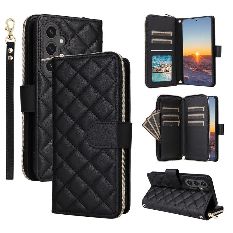 Kotelot Samsung Galaxy S25 Fe Tikattu Hihnalla Ja Olkahihnalla Suojakuori