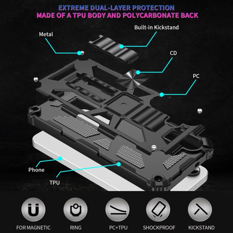 Kuori Samsung Galaxy S25 Fe Iskunkestävä Suoja Sisäänrakennetulla Jalustalla