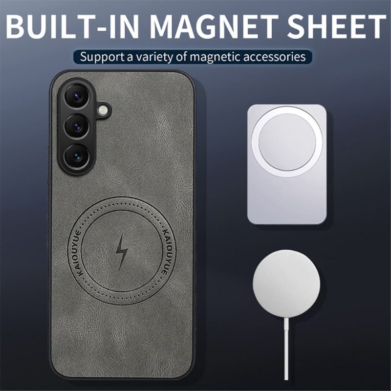 Kuori Samsung Galaxy S25 Fe Magsafe Nappa-nahkaefekti Suojakuori