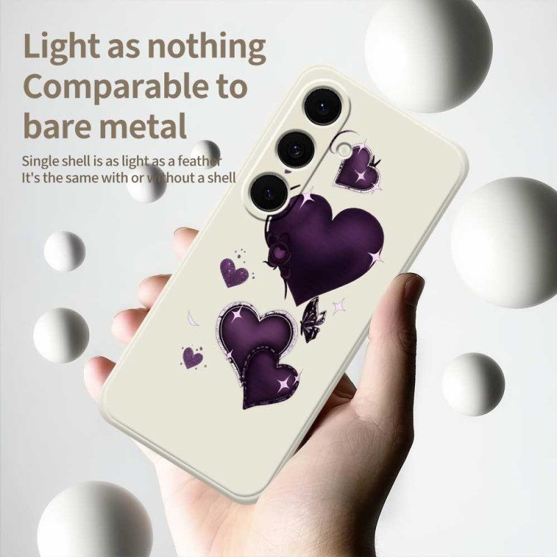 Kuori Samsung Galaxy S25 Fe Purppurasydän-silikoni