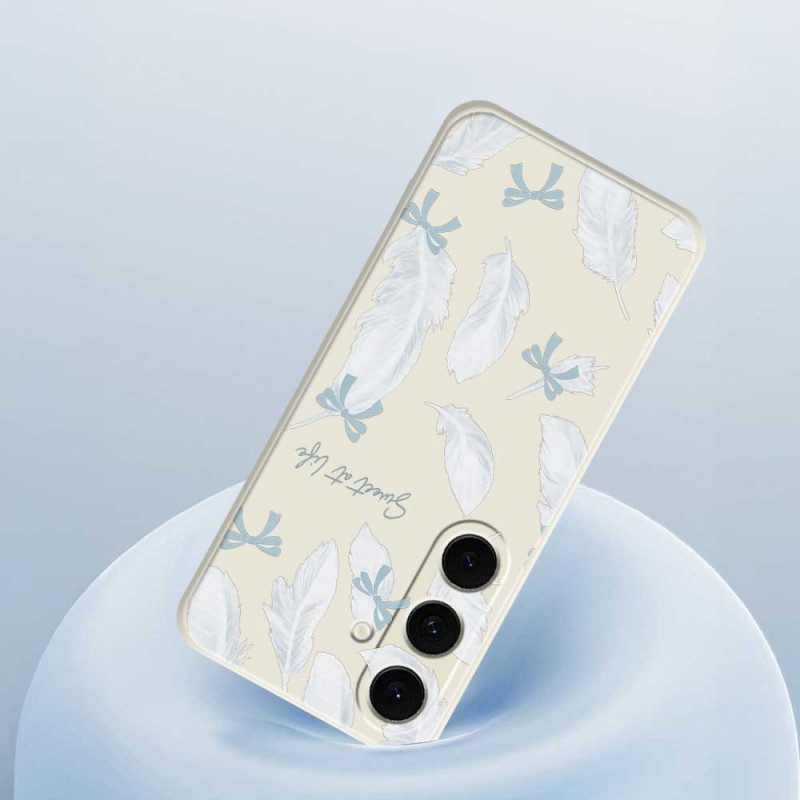 Kuori Samsung Galaxy S25 Fe Valkoinen Höyhen-silikoni