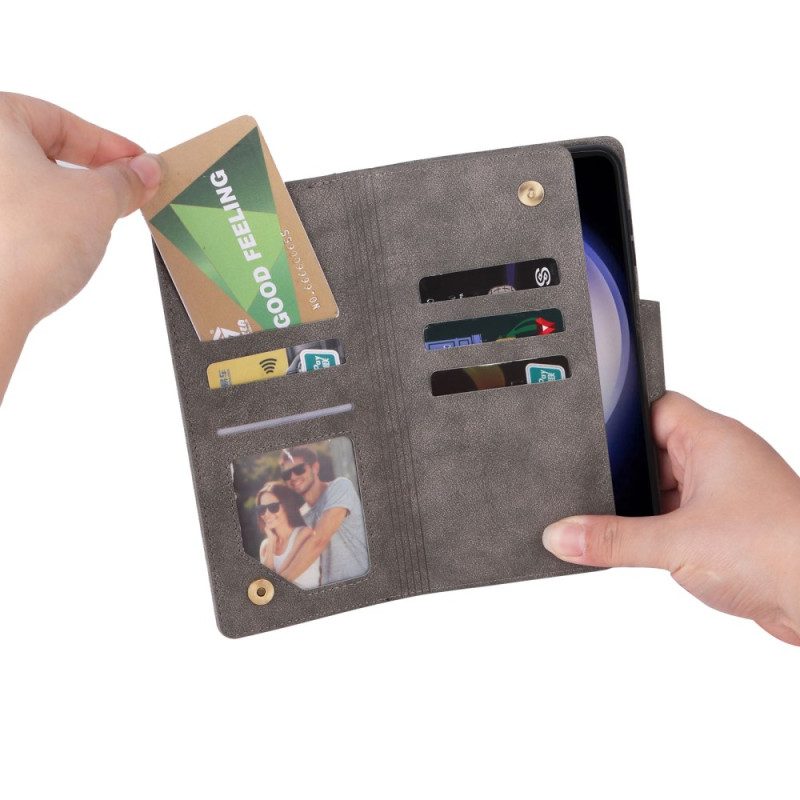 Nahkakotelo Samsung Galaxy S25 Fe Lompakko Vetoketjulla