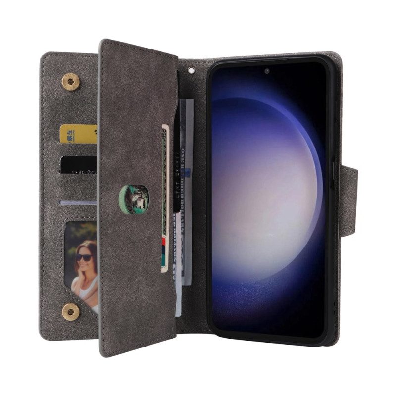 Nahkakotelo Samsung Galaxy S25 Fe Lompakko Vetoketjulla