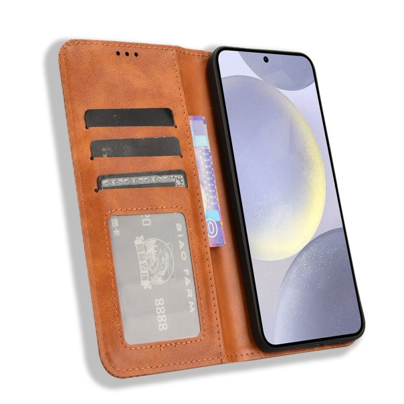 Nahkakotelo Samsung Galaxy S25 Fe Vintage-reunus