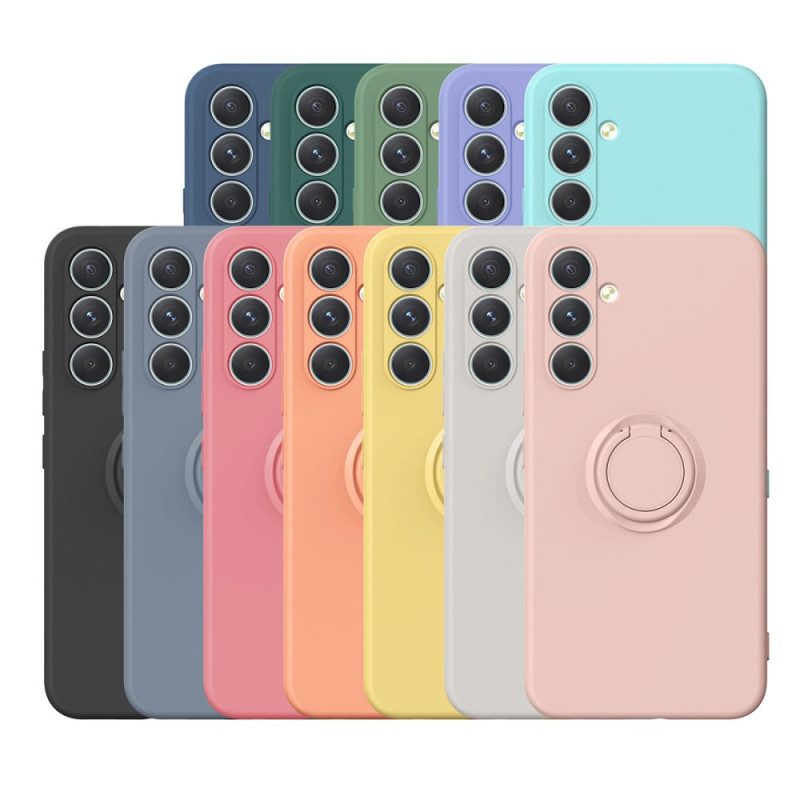 Puhelinkuoret Samsung Galaxy S25 Fe Silikoni Sormuspidikkeellä Ja Nauhalla