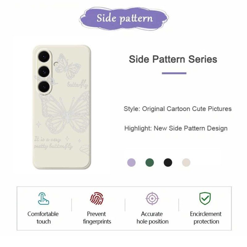 Puhelinkuoret Samsung Galaxy S25 Fe Valkoinen Perhos-silikoni