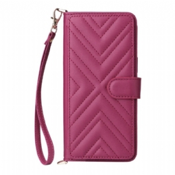 Nahkakotelo Vivo X200 Fe Tikattu Hihna Ja Olkahihna