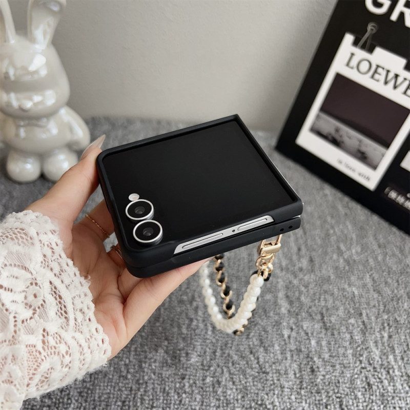 Case Samsung Galaxy Z Flip 7 Puhelinkuoret Hymiöpupu Rannekkeella