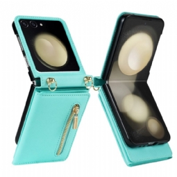 Kotelot Samsung Galaxy Z Flip 7 Rfid-lompakko Ja Olkahihna Suojakuori