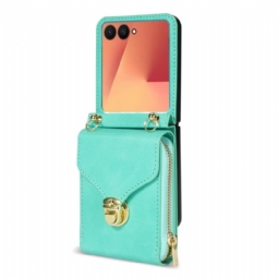 Kotelot Samsung Galaxy Z Flip 7 Vetoketjullinen Lompakko Ja Olkahihna