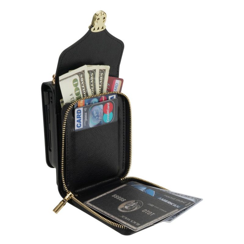 Kotelot Samsung Galaxy Z Flip 7 Vetoketjullinen Lompakko Ja Olkahihna