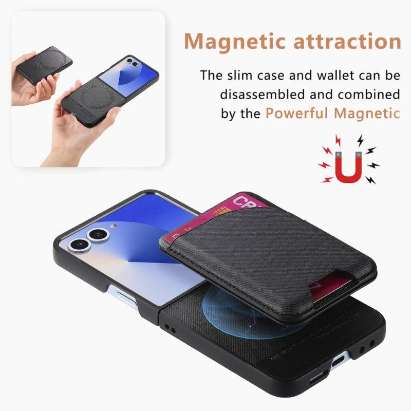 Kuori Samsung Galaxy Z Flip 7 Magneettinen Pidikkeellä Ja Irrotettavalla Korttipidikkeellä