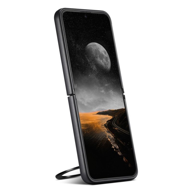 Kuori Samsung Galaxy Z Flip 7 Magsafe-yhteensopiva Nahkakuvioinen Suteni-sormuspidike Suojakuori