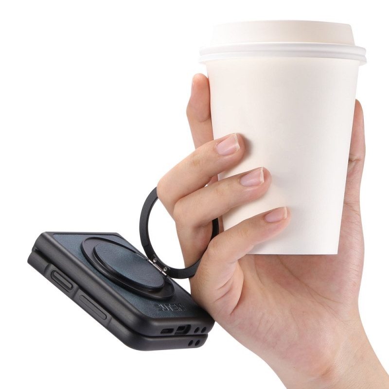 Kuori Samsung Galaxy Z Flip 7 Magsafe-yhteensopiva Nahkakuvioinen Suteni-sormuspidike Suojakuori