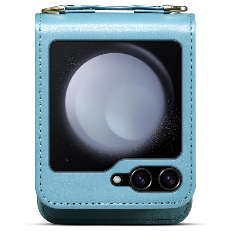 Kuori Samsung Galaxy Z Flip 7 Marmorinen Korttiteline Ja Olkahihna Suojakuori