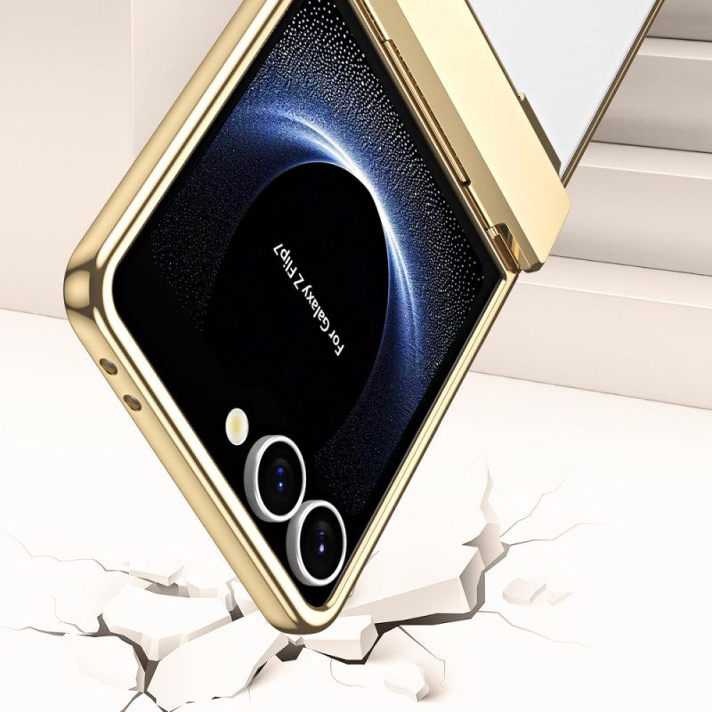 Kuori Samsung Galaxy Z Flip 7 Metallinen Reunus Näytönsuojalla