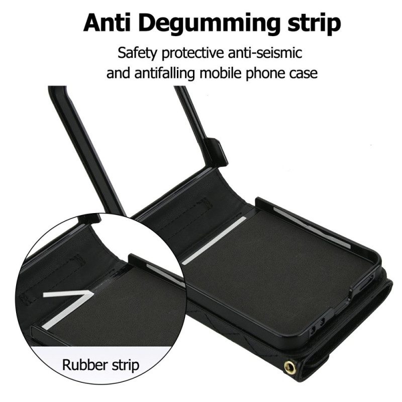 Kuori Samsung Galaxy Z Flip 7 Pehmustettu Korttikotelo Ja Olkahihna