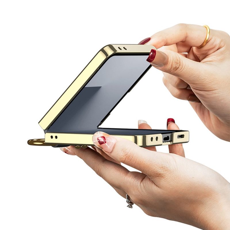 Kuori Samsung Galaxy Z Flip 7 Tikattu Muotoilu Sormuspidikkeellä