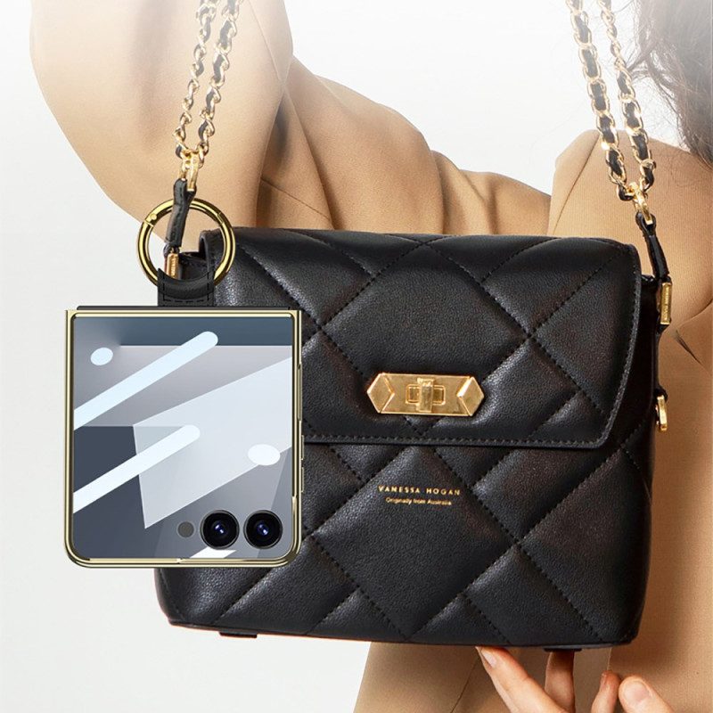 Kuori Samsung Galaxy Z Flip 7 Tikattu Muotoilu Sormuspidikkeellä