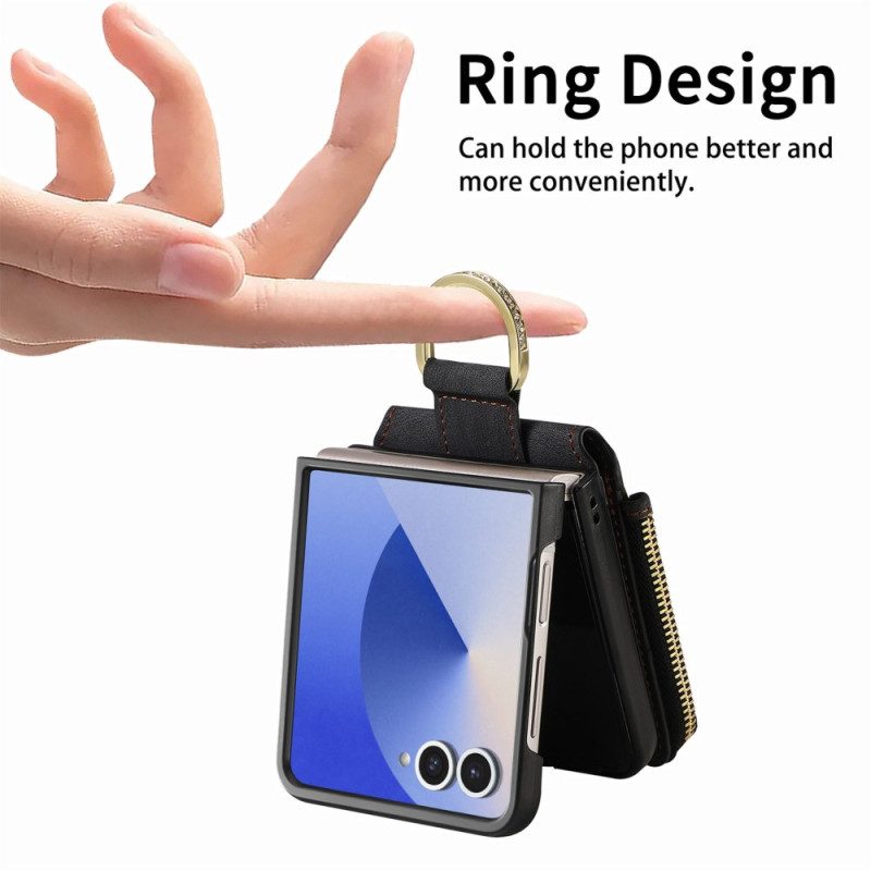 Kuori Samsung Galaxy Z Flip 7 Vetoketjullinen Tasku Ja Korttipidike