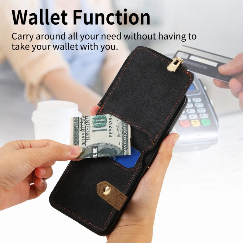 Kuori Samsung Galaxy Z Flip 7 Vetoketjullinen Tasku Ja Korttipidike