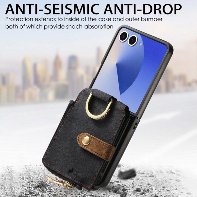 Kuori Samsung Galaxy Z Flip 7 Vetoketjullinen Tasku Ja Korttipidike