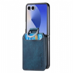 Kuori Samsung Galaxy Z Flip 7 Vintage-efektinen Korttikotelo Ja Pidike Suojakuori