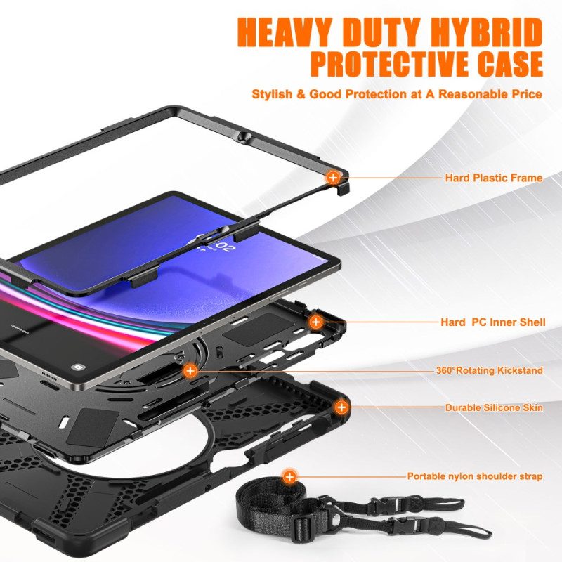 Kuori Samsung Galaxy Tab S10 Plus Kestävä Jalusta Ja Olkahihna