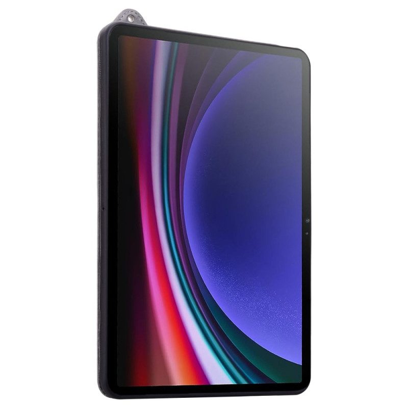 Kuori Samsung Galaxy Tab S10 Plus Nahkaefekti Kynäpidike Ja Hihna