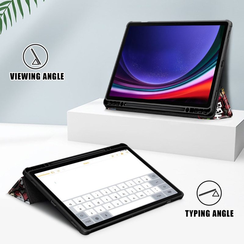 Samsung Galaxy Tab S10 Plus Graffitikuvioinen Läpinäkyvä Takakansi