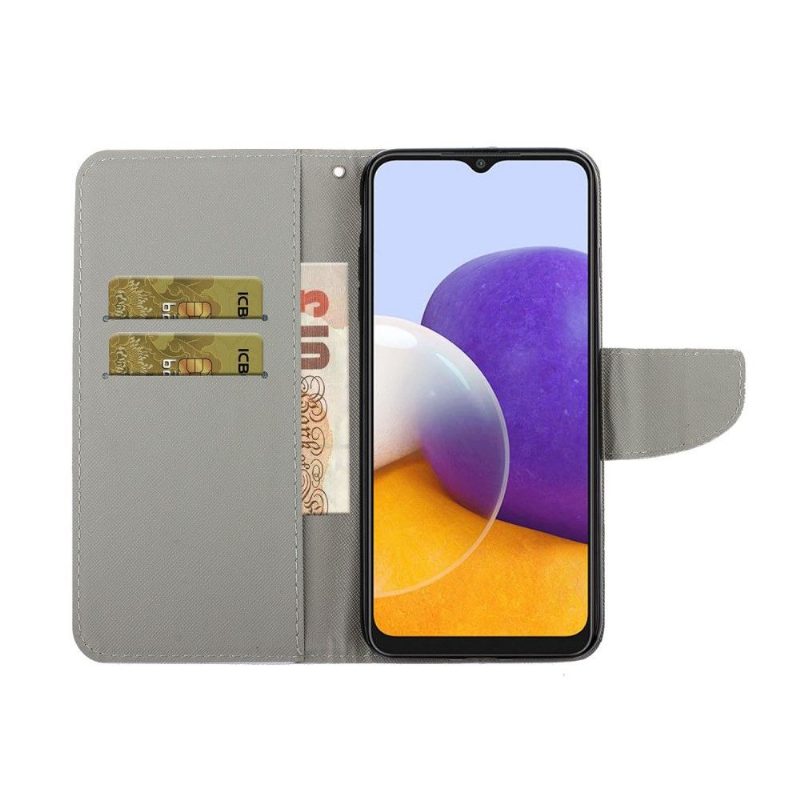 Kotelot Samsung Galaxy A22 4G Butterfly Lotus Flower